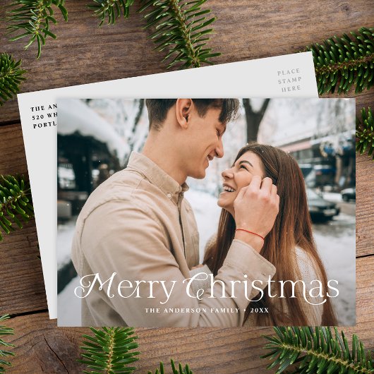 Festive Elegance Merry-kerstfoto Feestdagenkaart