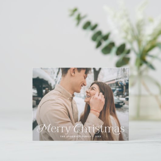 Festive Elegance Merry-kerstfoto Feestdagenkaart (Staand voorkant)