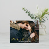Festive Elegance Merry-kerstfoto Folie Feestdagen Briefkaart (Staand Voorkant)