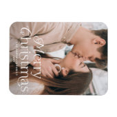 Festive Elegance Merry-kerstfoto Magneet (Horizontaal)