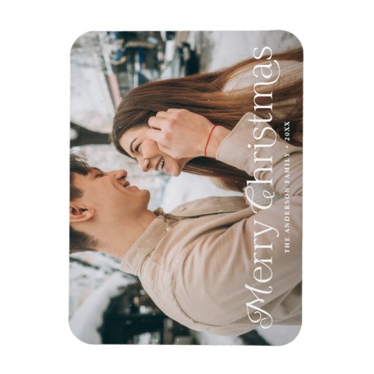 Festive Elegance Merry-kerstfoto Magneet (Verticaal)