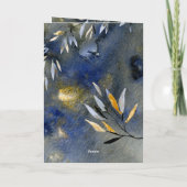 Festive Elegant Chickadee Bird Waterverf Holiday Feestdagen Kaart (Achterkant)