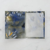 Festive Elegant Chickadee Bird Waterverf Holiday Feestdagen Kaart (Binnen)