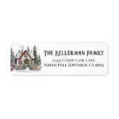 Festive Elegant Christmas Return Address Etiket (Voorkant)