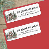 Festive Elegant Christmas Return Address Etiket