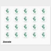 Festive Elegant Classy Green Deer in Forest Ronde Sticker (Vel)
