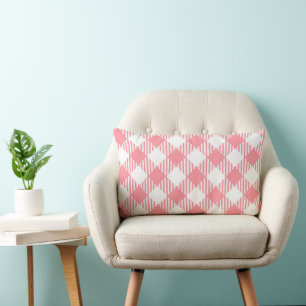 Festive Elegant Girly Pink White Gingham Pset Kussen