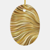 Festive Elegant Gold Abstracte stromingsstrepen Keramisch Ornament (Voorkant)