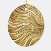 Festive Elegant Gold Abstracte stromingsstrepen Keramisch Ornament (Links)
