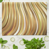 Festive Elegant Gold Abstracte stromingsstrepen Theedoek (Gevouwen)