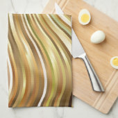 Festive Elegant Gold Abstracte stromingsstrepen Theedoek (Quarter Fold)