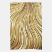 Festive Elegant Gold Abstracte stromingsstrepen Theedoek (Verticaal)