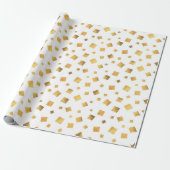 Festive Elegant Gold Confetti Gift Cadeaupapier (Uitgerold)