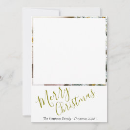 Festive Elegant Gold Script Merry kerstfoto Feestdagenkaart