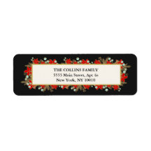 Festive, Elegant Hand Drawn Red Poinsettias