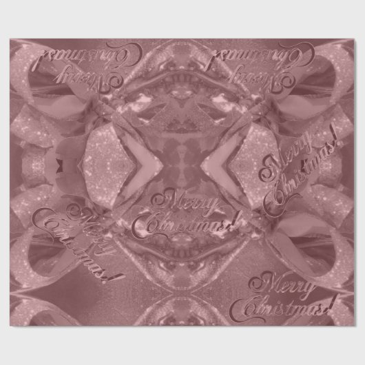 Festive Elegant Script Brown Red Copper Kerstmis Cadeaupapier (Vlak)