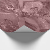 Festive Elegant Script Brown Red Copper Kerstmis Cadeaupapier (Hoek)