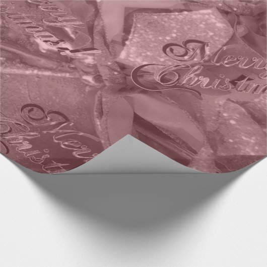 Festive Elegant Script Brown Red Copper Kerstmis Cadeaupapier (Hoek)