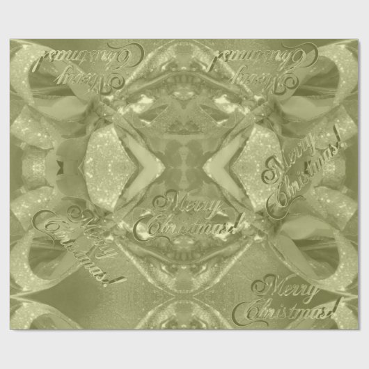Festive Elegant Script Merry KerstGreen Cadeaupapier (Vlak)