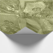 Festive Elegant Script Merry KerstGreen Cadeaupapier (Hoek)
