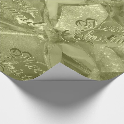 Festive Elegant Script Merry KerstGreen Cadeaupapier (Hoek)