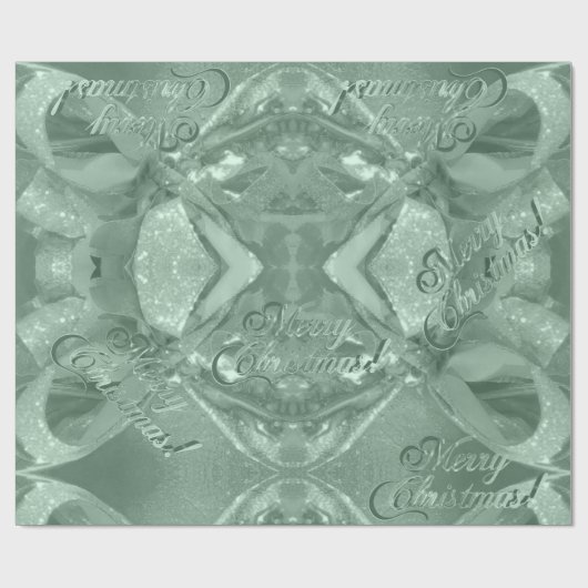 Festive Elegant Script Mint Green Merry kerst Cadeaupapier (Vlak)