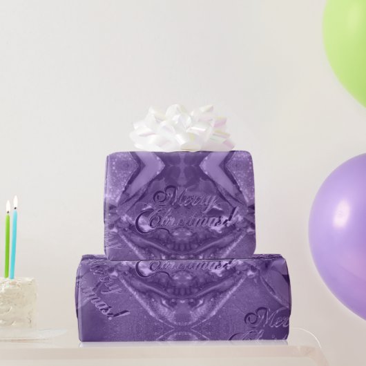 Festive Elegant Script Moderne Paarse Kerstmis Cadeaupapier (Feestgeschenken)