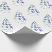 Festive Elegant Snowflake Holiday Cadeaupapier (Hoek)