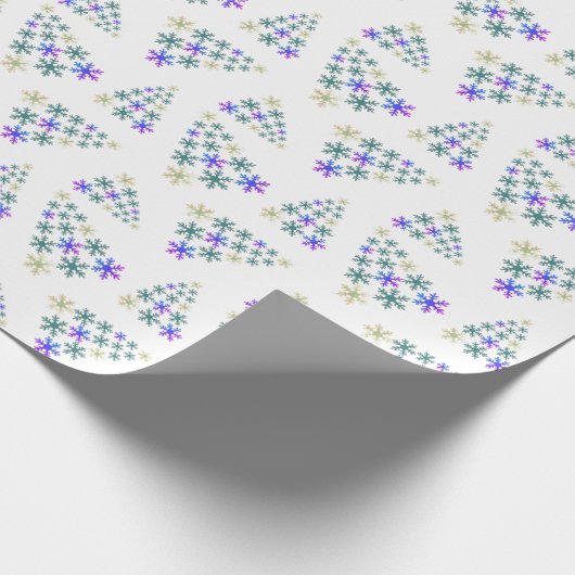 Festive Elegant Snowflake kerstboomschilfers Patro Cadeaupapier (Hoek)