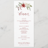 Festive Elegant Watercolor Christmas Dinner Menu (Voorkant)