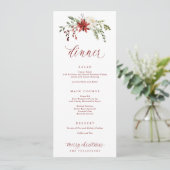 Festive Elegant Watercolor Christmas Dinner Menu (Staand voorkant)