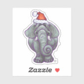 Festive Elephant Kerstmis Sticker (Vel)