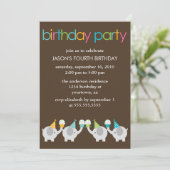Festive Elephants kinderen Birthday Party Kaart (Staand voorkant)