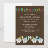 Festive Elephants kinderen Birthday Party Kaart (Voorkant / Achterkant)