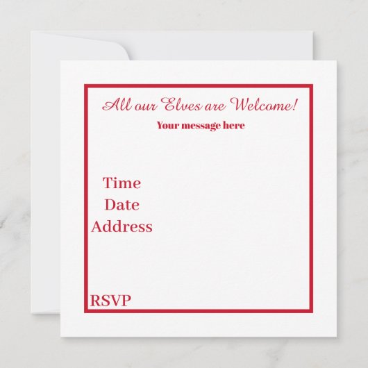 Festive elf appreciation helper party kaart (Achterkant)