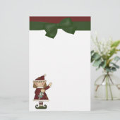 Festive Elf Holiday Stationery Briefpapier (Staand voorkant)