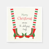 Festive Elf leg Merry Christmas Servet (Voorkant)