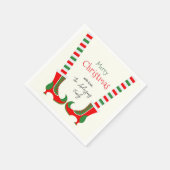 Festive Elf leg Merry Christmas Servet (Hoek)