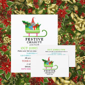 Festive Elf Sleigh, Festive Charity Auction Event Flyer