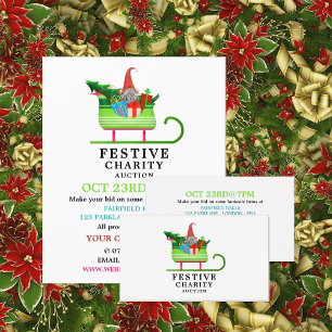 Festive Elf Sleigh, Festive Charity Auction Event Flyer