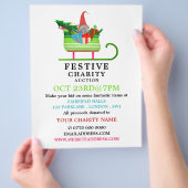 Festive Elf Sleigh, Festive Charity Auction Event Flyer (Hand)