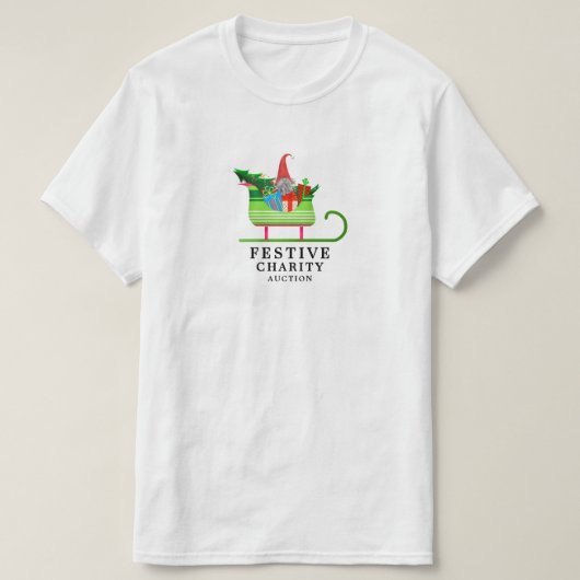 Festive Elf Sleigh, Festive Charity Auction Event T-shirt (Design voorkant)