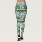Festive en Cozy Green/White Snowflake Sweater Leggings (Achterkant)