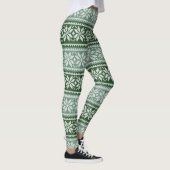 Festive en Cozy Green/White Snowflake Sweater Leggings (Rechts)