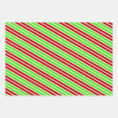 Festive- en feestkleuren voor kerstmis, gestreept inpakpapier vel (Voorkant)