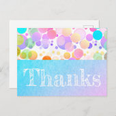 Festive en kleurrijke party "Bedankt" briefkaart. Briefkaart (Voorkant / Achterkant)