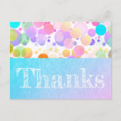 Festive en kleurrijke party "Bedankt" briefkaart. Briefkaart (Voorkant)
