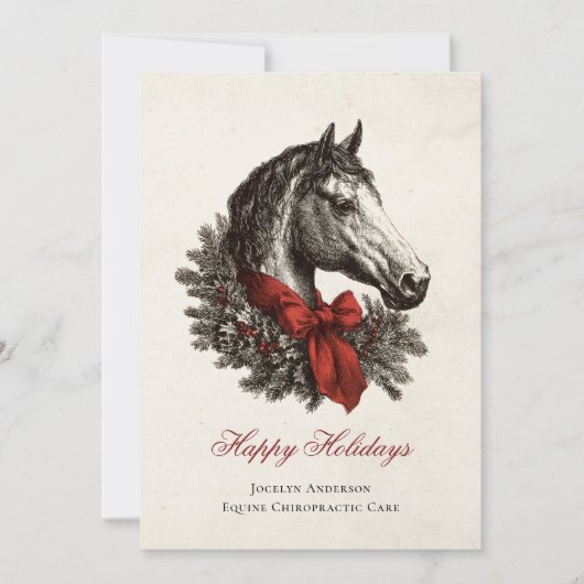Festive Equestrian Business Corporate Christmas Feestdagenkaart (Voorkant)