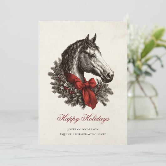 Festive Equestrian Business Corporate Christmas Feestdagenkaart (Staand voorkant)