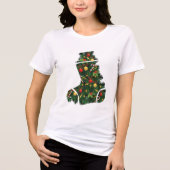Festive Evergreen Char Tri-Blend Shirt (Voorkant)